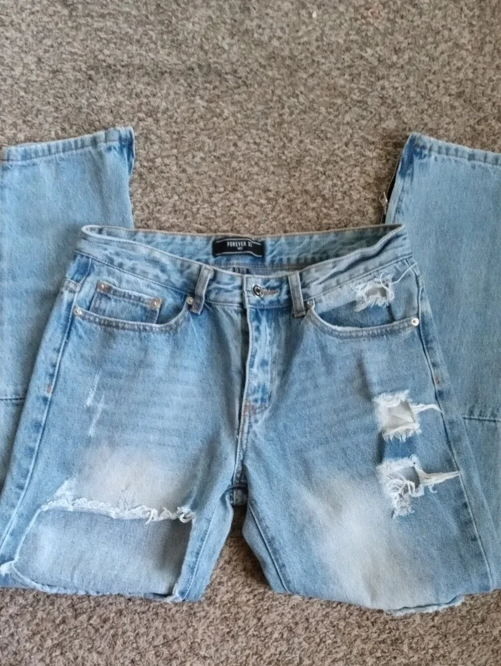 Men's Forever 21 Light Blue Straight Leg Jeans